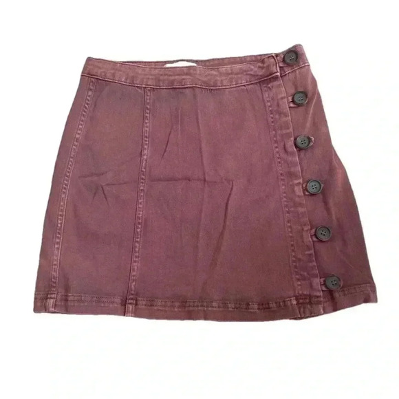 Altar’d State Button Up Mini Skirt Brown EUC Size Medium - Picture 1 of 4